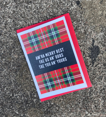 'Merry Christmas Fae Us an' Oors' Scottish Christmas Card