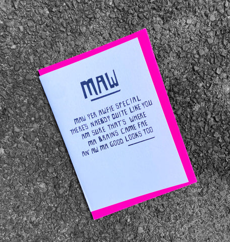 'SPECIAL MAW' Scottish Card